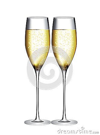 Glass of Champagne Vector Illustration Vector Illustration