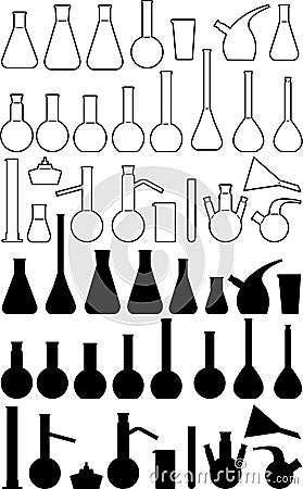 Glass chemical laboratory ware Vector Illustration