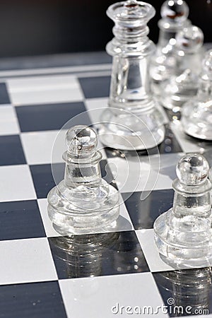 Glass chess 2 Stock Photo