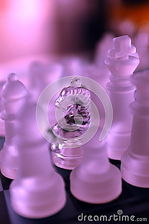 Glass chess Stock Photo