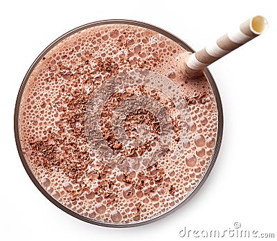 Glass of chocolate milkshake Stock Photo