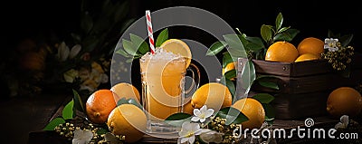 Glass of citrus slush Stock Photo