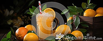 Glass of citrus slush Stock Photo