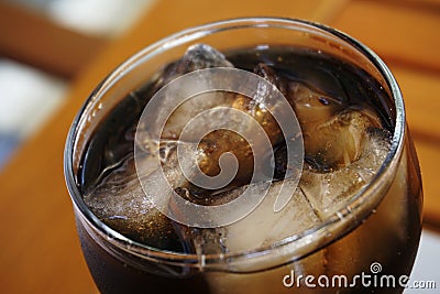 glass of coca cola with ice Stock Photo