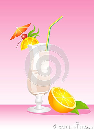 Glass of cocktail Vector Illustration