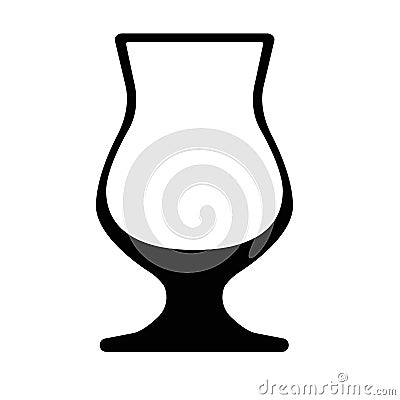 glass for cocktail, glass for alcohol, glass for coffee. Flat style. Black icon Vector Illustration
