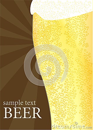 A glass of cold beer Cartoon Illustration