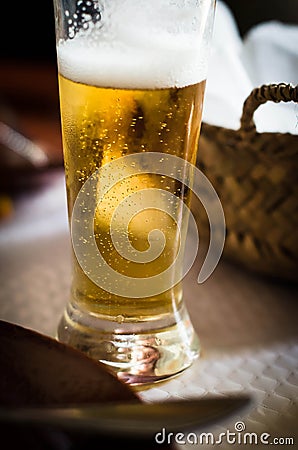 Glass of Cold Beer Stock Photo
