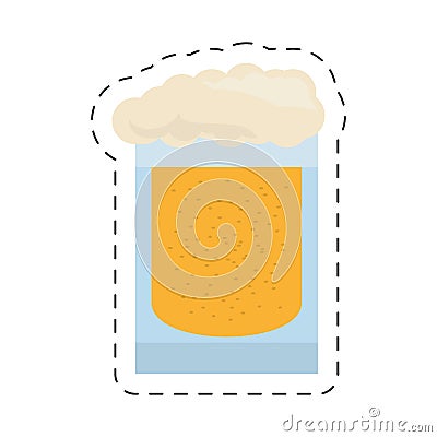 glass cold beer image cut line Cartoon Illustration