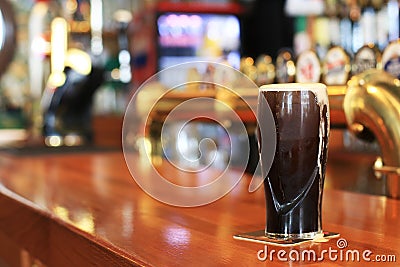 Glass of cold dark beer Stock Photo