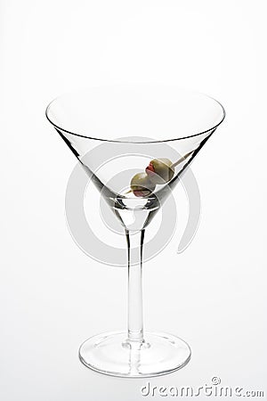 Glass cold martini cocktail isolated Stock Photo