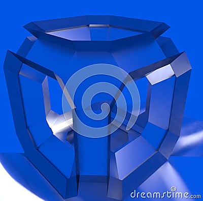 Glass Cube Architecture Modified Stock Photo