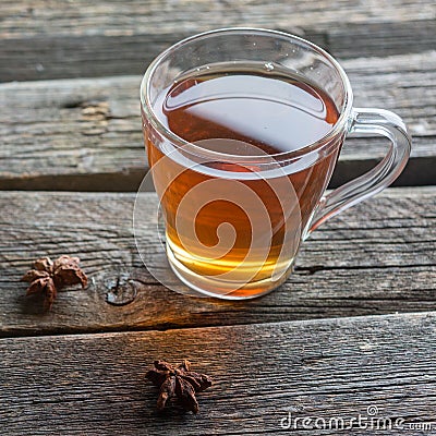 A glass cup of black tea Stock Photo