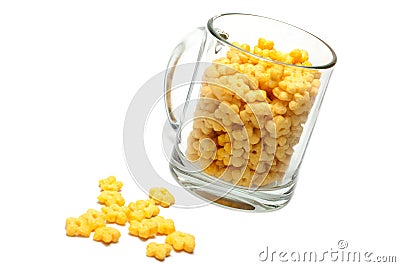 Glass cup full dry morning meal Stock Photo