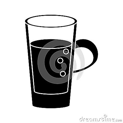 Glass cup juicy refreshment pictogram Vector Illustration