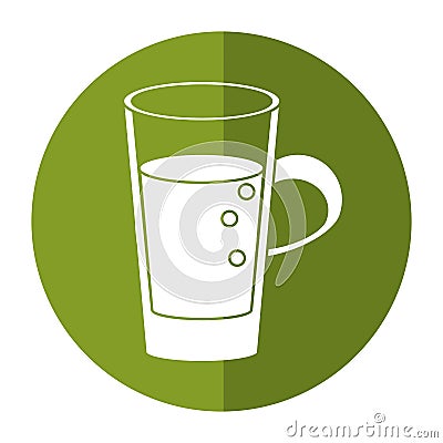 Glass cup juicy refreshment shadow Vector Illustration