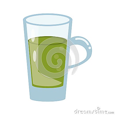 Glass cup juicy refreshment Vector Illustration