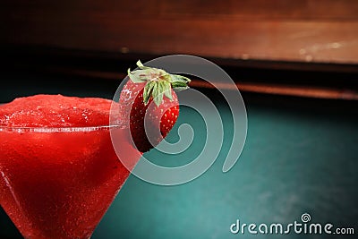 Glass of daquiri strawberry cocktail Stock Photo