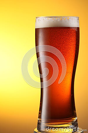 Glass of dark beer Stock Photo