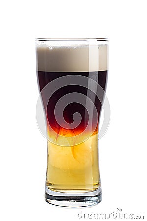 Glass of dark beer on white background Stock Photo