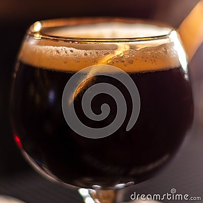 Glass of dark porter craft beer Stock Photo