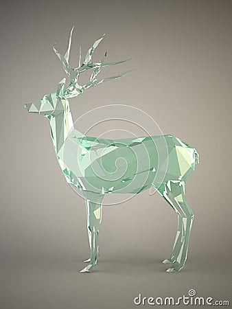 Glass deer concept on gray background Stock Photo