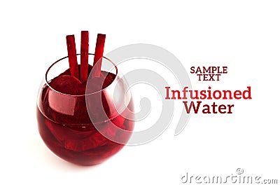 Glass delicious refreshing drink of mix fruits on white background Stock Photo