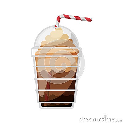 Glass disposable of cappuccino with Skinny drinks Vector Illustration