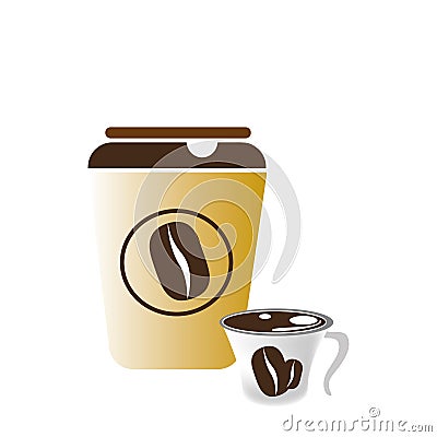 Glass disposable for hot drinks with lid Vector Illustration