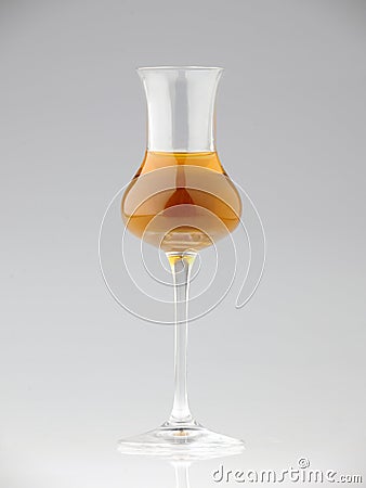 Glass of Distilled Wine Stock Photo