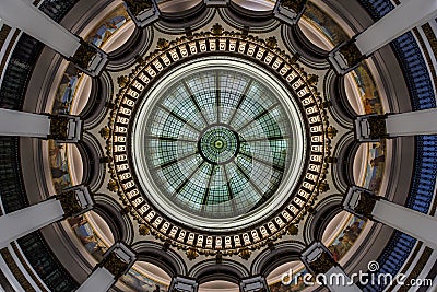 Glass Dome - Historic Building - Downtown Cleveland, Ohio Stock Photo