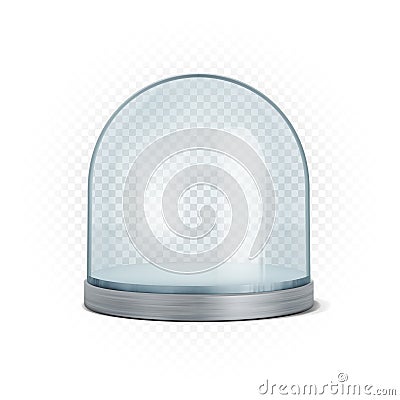 Glass, domed showcase of an exhibition or gallery Vector Illustration