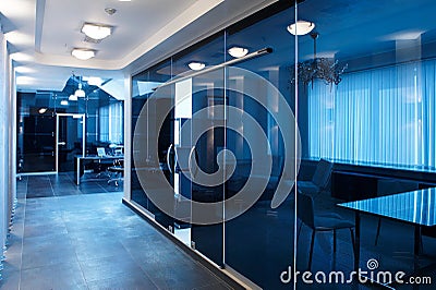 Glass doors in the new office Stock Photo