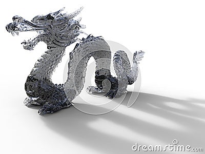 Glass dragon - shadow casting Cartoon Illustration