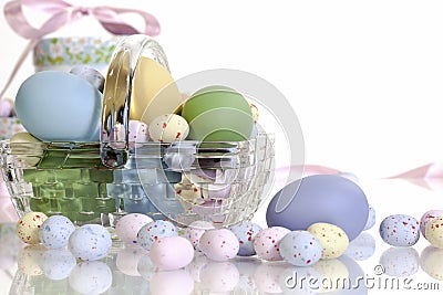 Glass Easter Basket Stock Photo