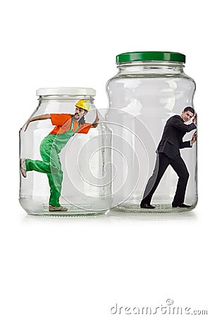 Glass empty jar isolated Stock Photo