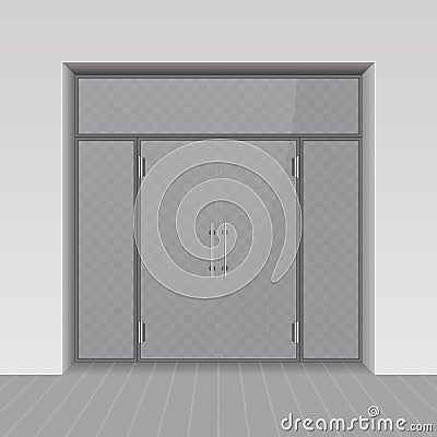 Glass entrance door. Vector Illustration