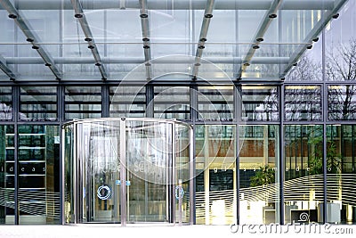 Glass entrance Schott AG Mainz Editorial Stock Photo
