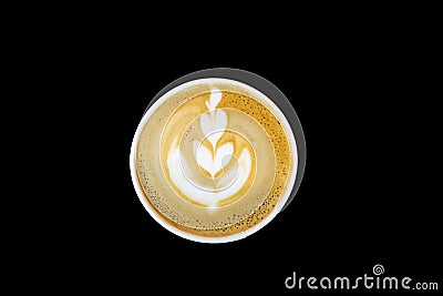 A glass of espresso latte on a black background. Stock Photo