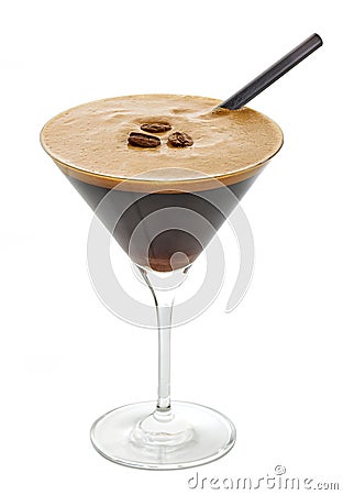 Glass of espresso martini cocktail Stock Photo