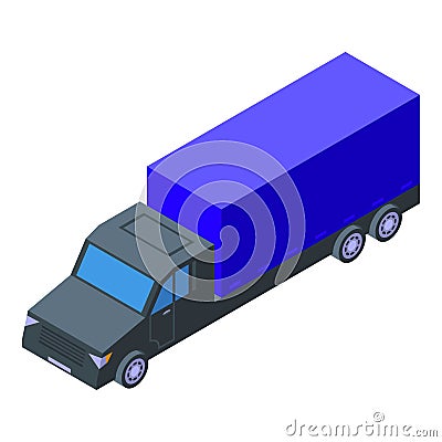 Glass factory truck icon isometric vector. Window production Vector Illustration