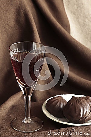 A glass of fine red wine Stock Photo