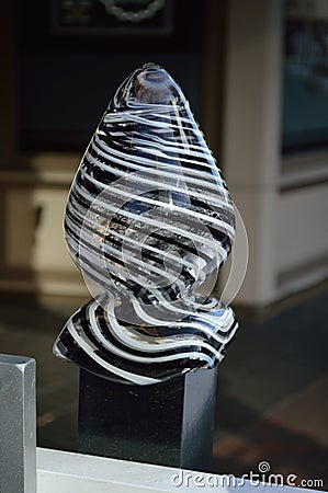 Glass finial swirl of white black clear Editorial Stock Photo