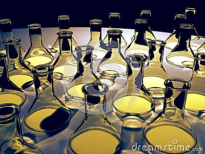 Glass flasks Stock Photo