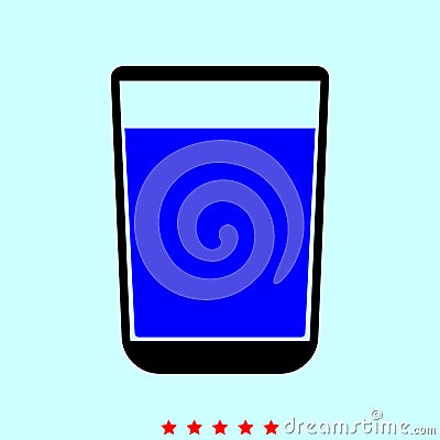 Glass with fluid it is color icon . Vector Illustration