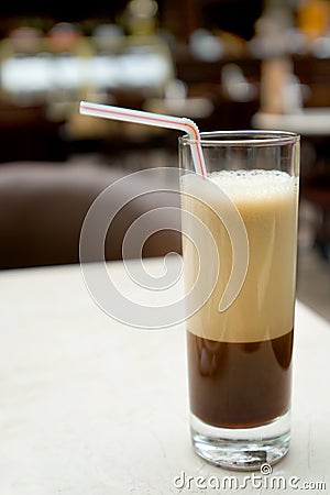 Glass of frappuccino Stock Photo