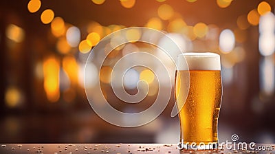 a Glass of fresh and cold beer on brewery background Stock Photo