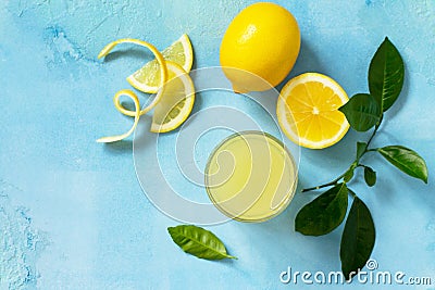 Glass of fresh freshly squeezed lemon juice. Stock Photo