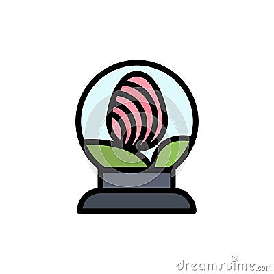 Glass, Globe, Egg, Easter Flat Color Icon. Vector icon banner Template Vector Illustration