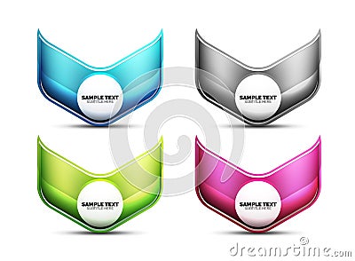 Glass glossy shiny hexagon web elements, futuristic abstract concept Vector Illustration